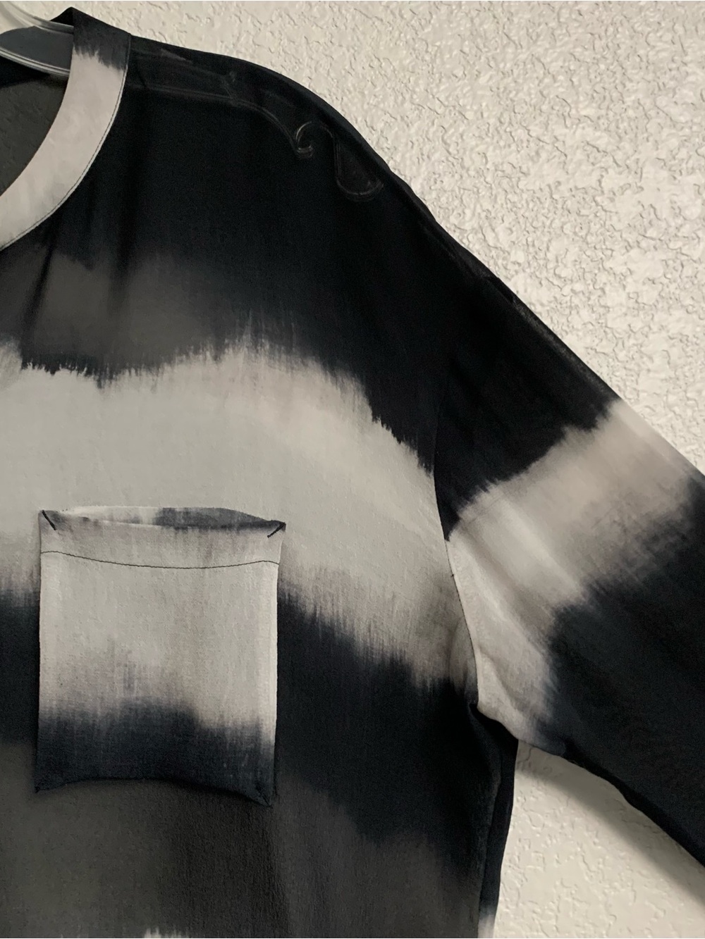 Go Silk Top Blouse Womens M Silk Tie Dye Button Up Tunic Sheer Boho Beach Artsy - Picture 5 of 16